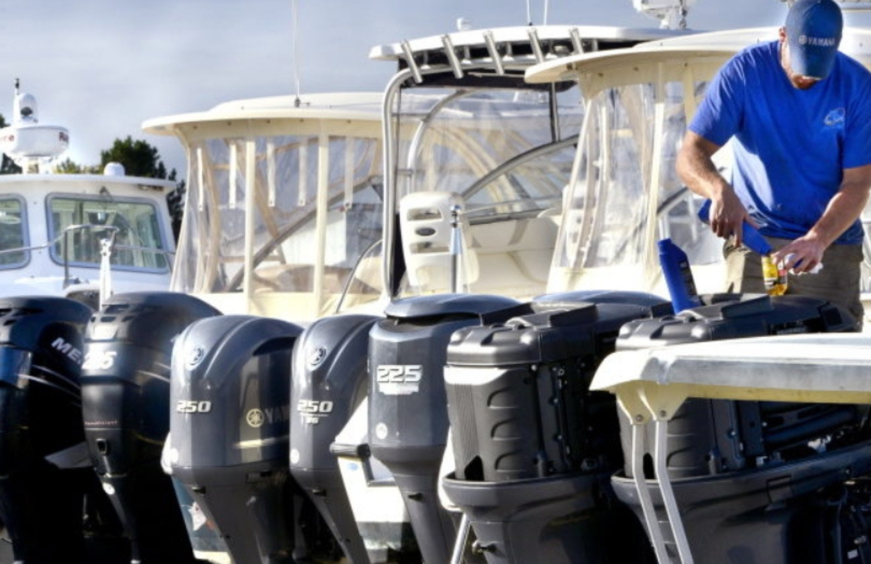 man working on a boat