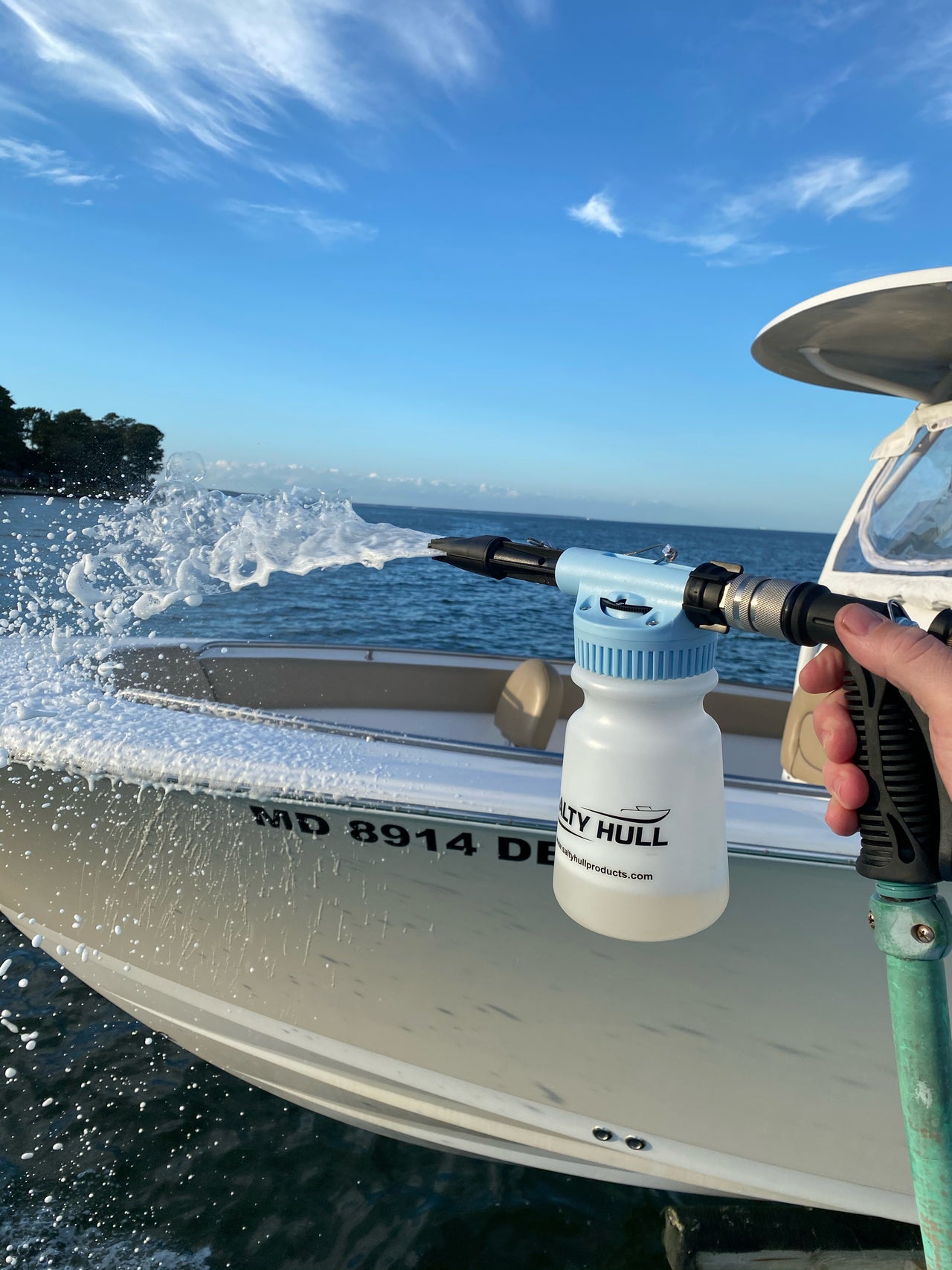 Salty Hull Boat Foam Gun: Tournament Series Stainless Steel